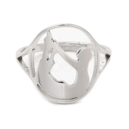 304 Stainless Steel Yoga Adjustable Ring for Women RJEW-M149-27P-1