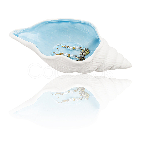 Gorgecraft 1Pc Conch Shape Porcelain Jewelry Plate AJEW-GF0008-53-1