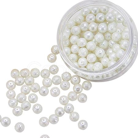 Eco-Friendly Dyed Textured Glass Pearl Round Bead HY-PH0005-09-B-1