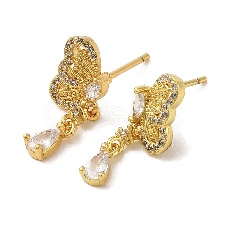 Brass Stud Earrings EJEW-R162-15B-G-1