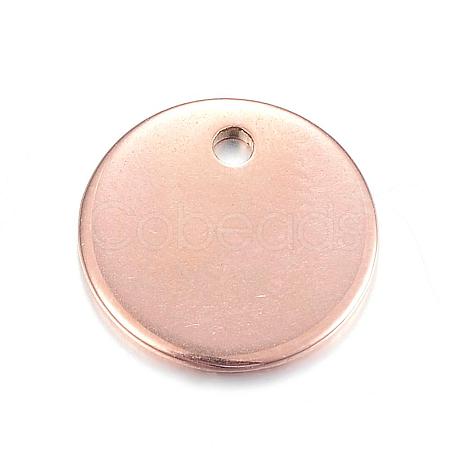 Ion Plating(IP) 304 Stainless Steel Stamping Blank Tag Charms STAS-D167-14RG-1