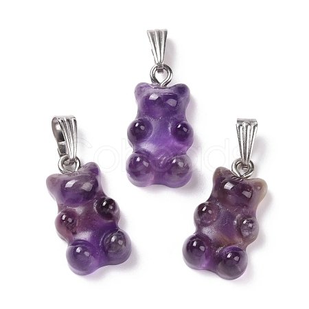 Natural Amethyst Pendants X-G-G854-01P-07-1