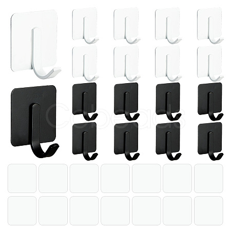 AHADEMAKER 16 Sets 2 Colors 201 Stainless Steel No-Punch Curtain Rod Hook Hangers AJEW-GA0005-63-1