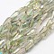 Faceted Rainbow Plated Teardrop Electroplated Glass Beads Strands, Yellow Green, 10x4mm, Hole: 1mm, about 60pcs/strand, 23.6 inch