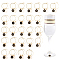 Flat Round with Letter Alloy Enamel Wine Glass Charms, with Brass Rings, Letter A~Z, 41mm, 52pcs/set