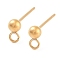 202 Stainless Steel Stud Earring Findings, with 304 Stainless Steel Pins and Loop, Real 18K Gold Plated, 2mm