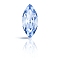 Preciosa&reg MAXIMA Crystal Fancy Stones, Czech Crystal, 435 14 615 Navette(Horse Eye), Dura Foiling, 30020 Light Sapphire, 15x7mm