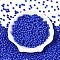 Opaque Colours Glass Seed Beads, Round, Blue, 4.5x3.5mm, Hole: 1mm, about 4500pcs/pound