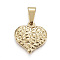 304 Stainless Steel Textured Pendants, Bumpy, Heart, Golden, 15x15x3.5mm, Hole: 5x7mm