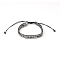 Polyster Braided Bead Bracelets, Adjustable Bracelet, Black, Inner Diameter: 2-3/8 inch(6cm), 1Pc/Bag