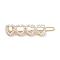 Alloy Hair Barrettes, with Plastic Beads, Heart, Light Gold, 40~50x10.5x6.5mm