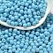 Opaque Colours Glass Seed Beads, Round, Light Sky Blue, 4.5x3.5mm, Hole: 1mm, about 4500pcs/pound