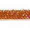 Transparent Electroplate Glass Beads Strands, AB Color Plated, Faceted, Bicone, Dark Orange, 2.9~3.3x2.5mm, Hole: 0.7mm, about 145~150pcs/strand, 16.34~16.54 inch(41.5~42cm)