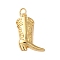 Rack Plating Brass Pendants, Cadmium Free & Lead Free, Long-Lasting Plated, Boot Charms, Real 18K Gold Plated, 21x16.5x4mm, Hole: 5mm