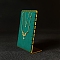 Velvet & Metal Necklace Organizer Display Stands, L-Shaped, Golden, Green, 8.5x14cm