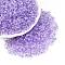 Baking Paint Electroplate Transparent Glass Seed Beads, Rondelle, Lilac, 4~4.5x3.5mm, Hole: 1.2~1.6mm, about 4500pcs/pound