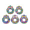 Alloy Cabochon Settings For Enamel Pendants, Rainbow Color, Cadmium Free & Nickel Free & Lead Free, Christmas, Garland, 16x13.5x2mm, Hole: 1.6mm