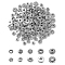 200Pcs 10 Styles Tibetan Style Alloy Spacer Beads, Disc & Flower, Antique Silver, 4~7x1~3mm, Hole: 2mm, 20pcs/style