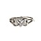 Alloy Rhinestone Plain Band Rings, Heart, Platinum, US Size 8(18.1mm)