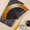 Chinese Style Folding Fan with Tassel, Bamboo Hand Fan for Party Wedding Dancing Decoration, Dark Goldenrod, 215mm