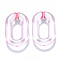 Transparent Acrylic Linking Rings, Quick Link Connectors, for Cable Chains Making, Oval, Pink, 31x19.5x5.5mm, Inner Diameter: 19.5x7.5mm