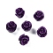 Synthetic Coral Carved Beads, Dyed, Flower, Half Drilled, Purple, 8x8mm, Hole: 1.4mm