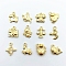 Alloy Pendants, Cadmium Free & Lead Free, 12 Constellations, Golden, 10mm, 12pcs/set