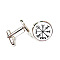 Alloy Enamel Compass Cufflinks, Men's Fashion French Shirt Button, Cufflinks Sleeve Nails Accessories, White, 16mm