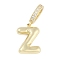 Brass Micro Pave Clear Cubic Zirconia Pendants, Long-Lasting Plated, letters, Letter Z, 19x13.8x4.5mm, Hole: 8.5x5.5mm