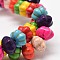 Dyed Synthetic Turquoise Bead Strands, Pumpkin, Colorful, 18x13mm, Hole: 1mm, about 216ps/1000g