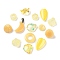 Mixed Styles & Shapes Glass Cabochons/Pendants/Links/Beads, Yellow, 8~37x6~20x2.5~10.5mm, Hole: 0.5~4mm