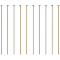 Brass Flat Head Pins, Long-Lasting Plated, Real 18K Gold Plated, 45mm, Pin: 0.7mm, 21 Gauge, Head: 2mm, 100pcs/set