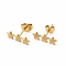 304 Stainless Steel Star Stud Earrings for Women, Real 18K Gold Plated, 5x14mm, Pin: 0.7mm