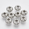 CCB Plastic Beads, Rondelle, Silver Color Plated, 7.5x5mm, Hole: 2mm, about 1216pcs/160g