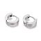 Tarnish Resistant 304 Stainless Steel Huggie Hoop Earrings, Hypoallergenic Earrings, Thick Hoop Earrings, Ring Shape, Stainless Steel Color, 10x11.5x3mm, Pin: 1mm