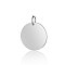 Anti-Tarnish 304 Stainless Steel Pendants, with Jump Ring, Manual Polishing, Flat Round Charm, Stamping Blank Tag, Stainless Steel Color, 14x1mm, Hole: 3.5mm