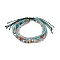 Glass Beaded Multi-strand Bracelets, with Nylon Cords, Colorful, Inner Diameter: 2-1/8~3-1/4 inch(5.35~8.15cm)