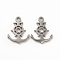 Non-Tarnish 304 Stainless Steel Pendants, Anchor & Helm Charms, Stainless Steel Color, 17x13x1.4mm, Hole: 1.8mm