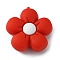 Silicone Beads, DIY Nursing Necklaces and Bracelets Making, Chewing Pendants For Teethers, Flower, Red, 26x27x10mm, Hole: 2mm