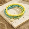 Glass Seed Beads Anklets Sets, Yellow, Inner Diameter: 2-3/8 inch(6cm), 6pcs/set