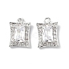 Brass Micro Pave Clear Cubic Zirconia Charms KK-E068-VF223-2