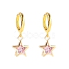 Golden Brass Huggie Hoop Earring X-EJEW-JE04306-2