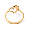 Ion Plating(IP) 201 Stainless Steel Heart with Dolphin Finger Ring for Valentine's Day RJEW-G266-25G-2