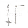 Star Long Dangle Stud Earrings X-EJEW-S199-24P-NF-3