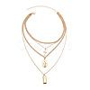 Alloy Chains 4-Layered Necklace RELI-PW0001-034G-1