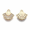 Brass Micro Pave Clear Cubic Zirconia Charms KK-S360-045-NF-2