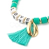 Word Love Beads Stretch Bracelet for Girl Women BJEW-JB07208-03-4