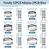  12Pcs 6 Styles 201 Stainless Steel Grooved Finger Ring Settings RJEW-TA0001-04P-2