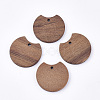 Undyed Walnut Wood Pendants X-WOOD-T023-04-1