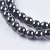 Non-magnetic Synthetic Hematite Bead Strands G-R193-19-4mm-3